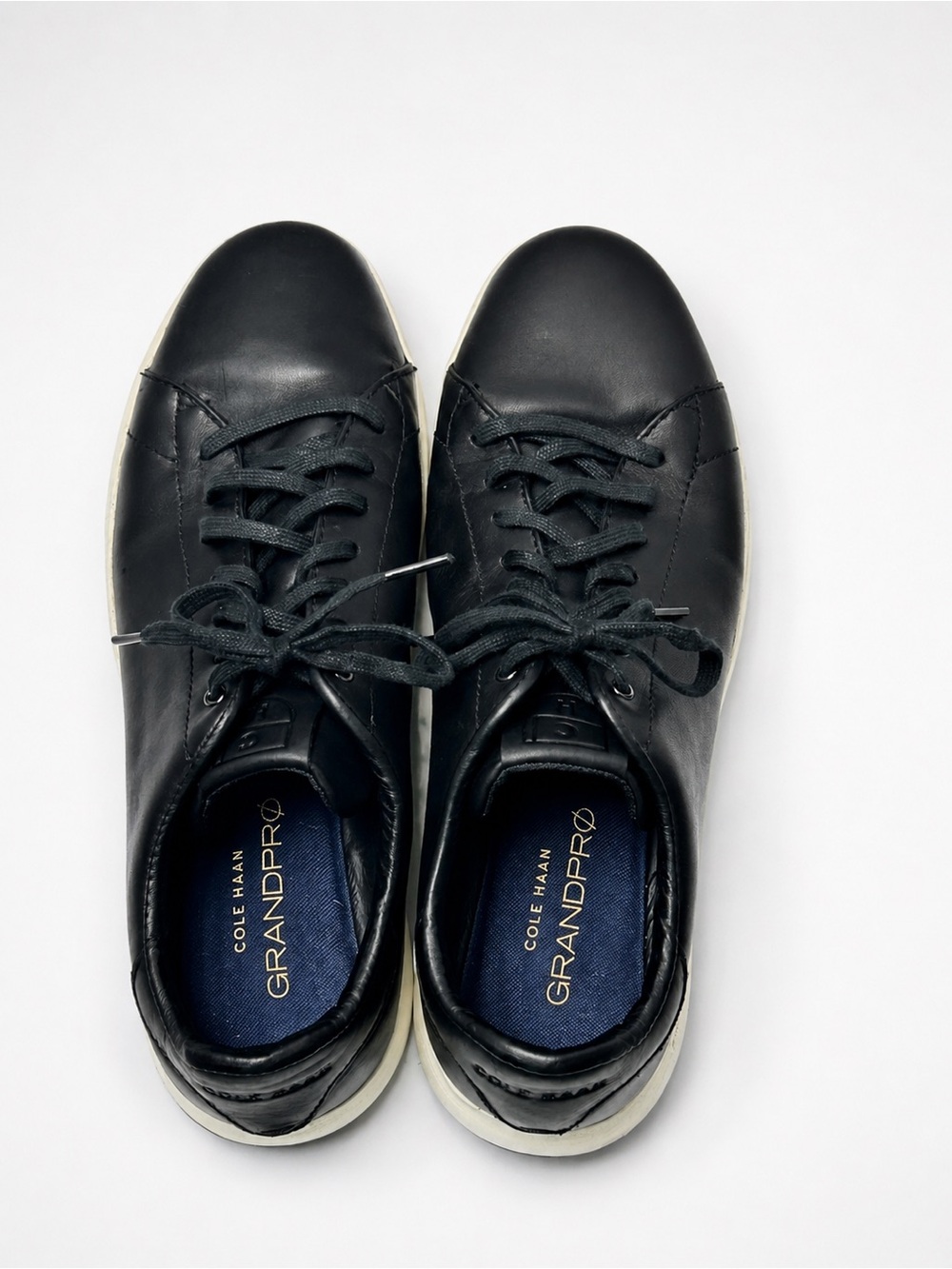 Cole Haan Black Leather GrandPro Lace-Up Sneakers